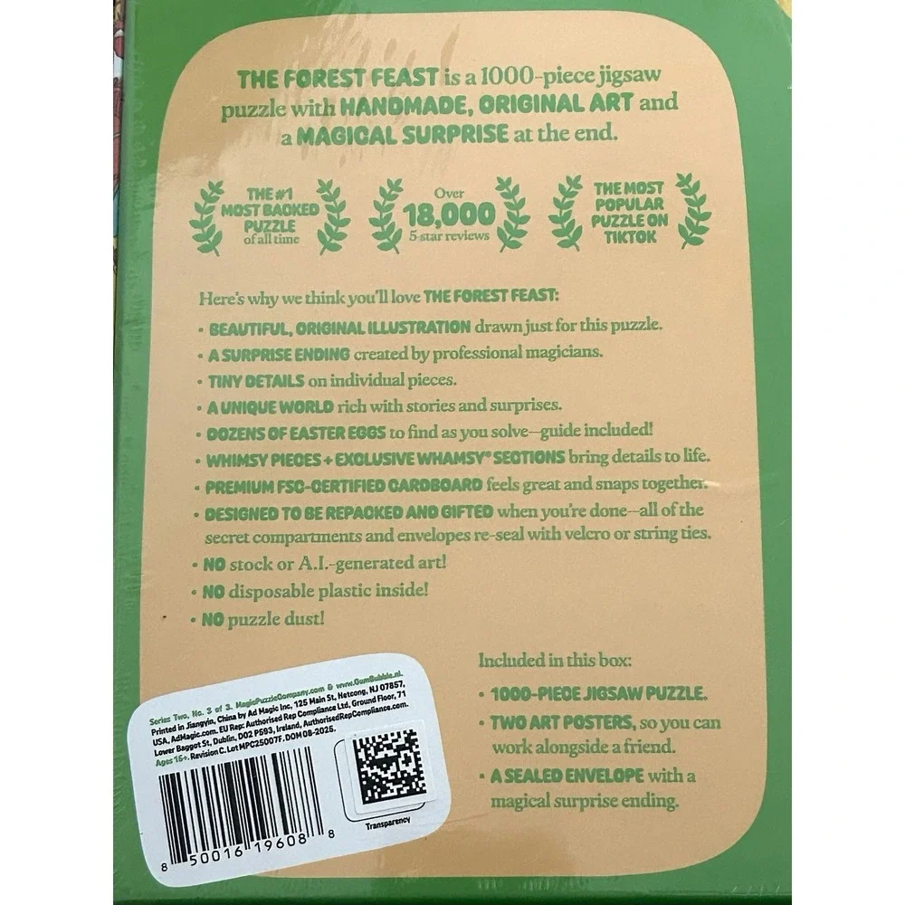 The Forest Feast 1000 Piece‎ Jigsaw Puzzle Magic Puzzle Company New Whimsical